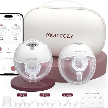 302703 - MOMCOZY M5-SMART - Pompë elektrike gjiri pa duar me aplikacion, gri, 2 copë