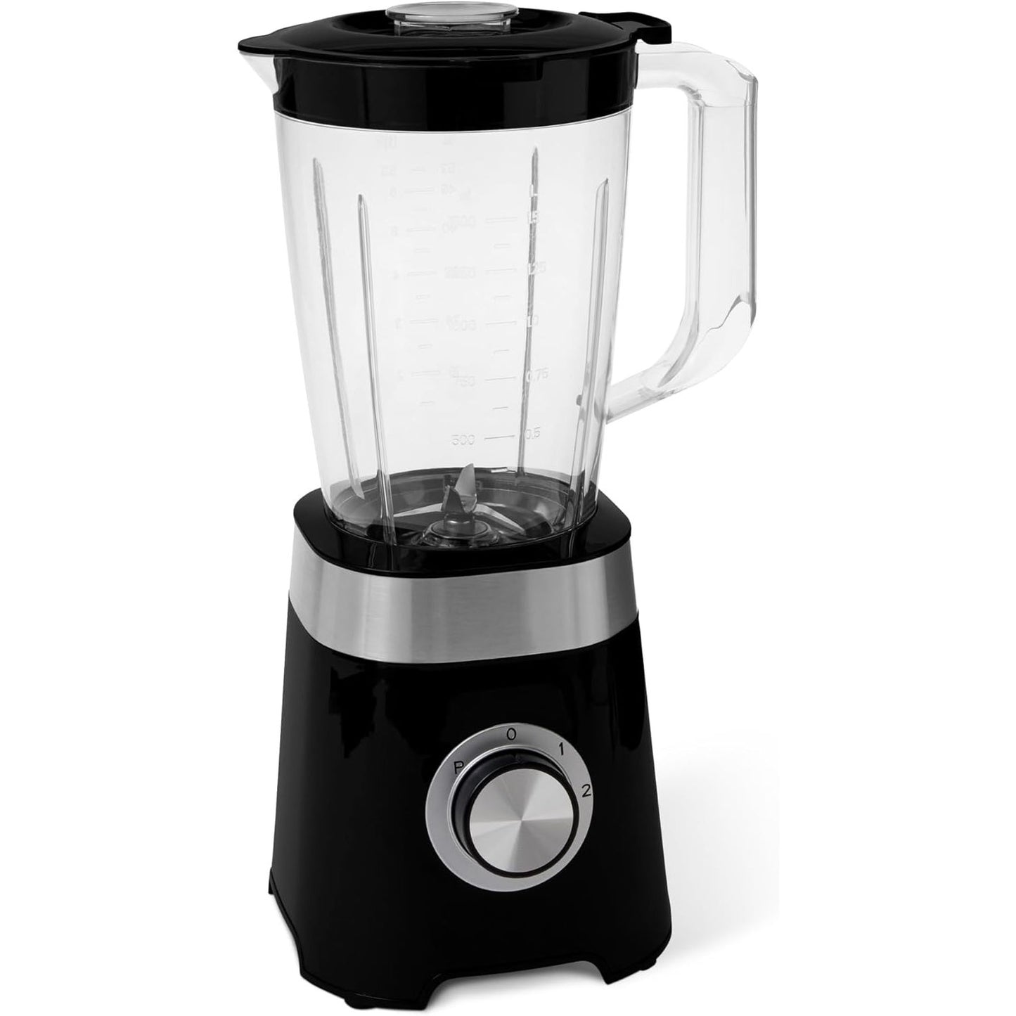 162535 - AMAZON BASICS Blender Plastik 600W, Kapacitet 1.5L, për Thërrmim Akulli dhe Smoothie, i Zi