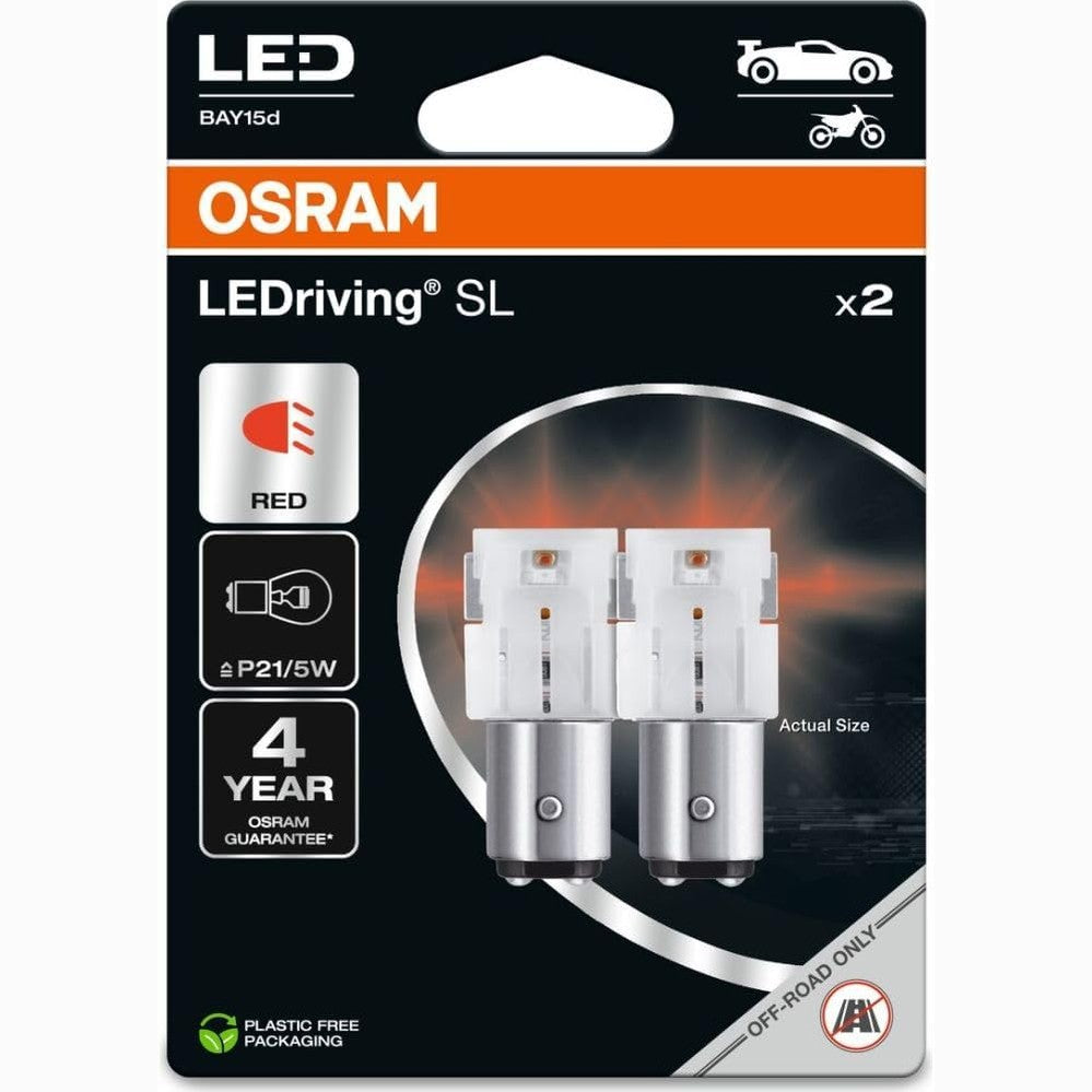 320037 - OSRAM LEDRIVING SL, P21/5W, E kuqe, flluskë e dyfishtë (2 llamba), LED Retrofit, për përdorim jashtë rrugës
