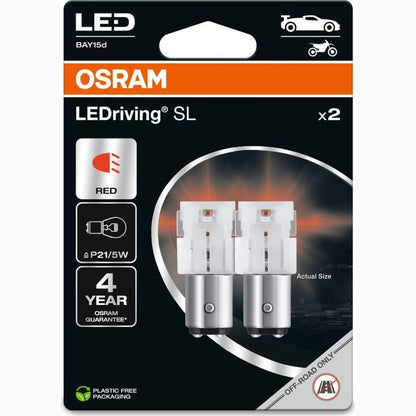 320037 - OSRAM LEDRIVING SL, P21/5W, E kuqe, flluskë e dyfishtë (2 llamba), LED Retrofit, për përdorim jashtë rrugës