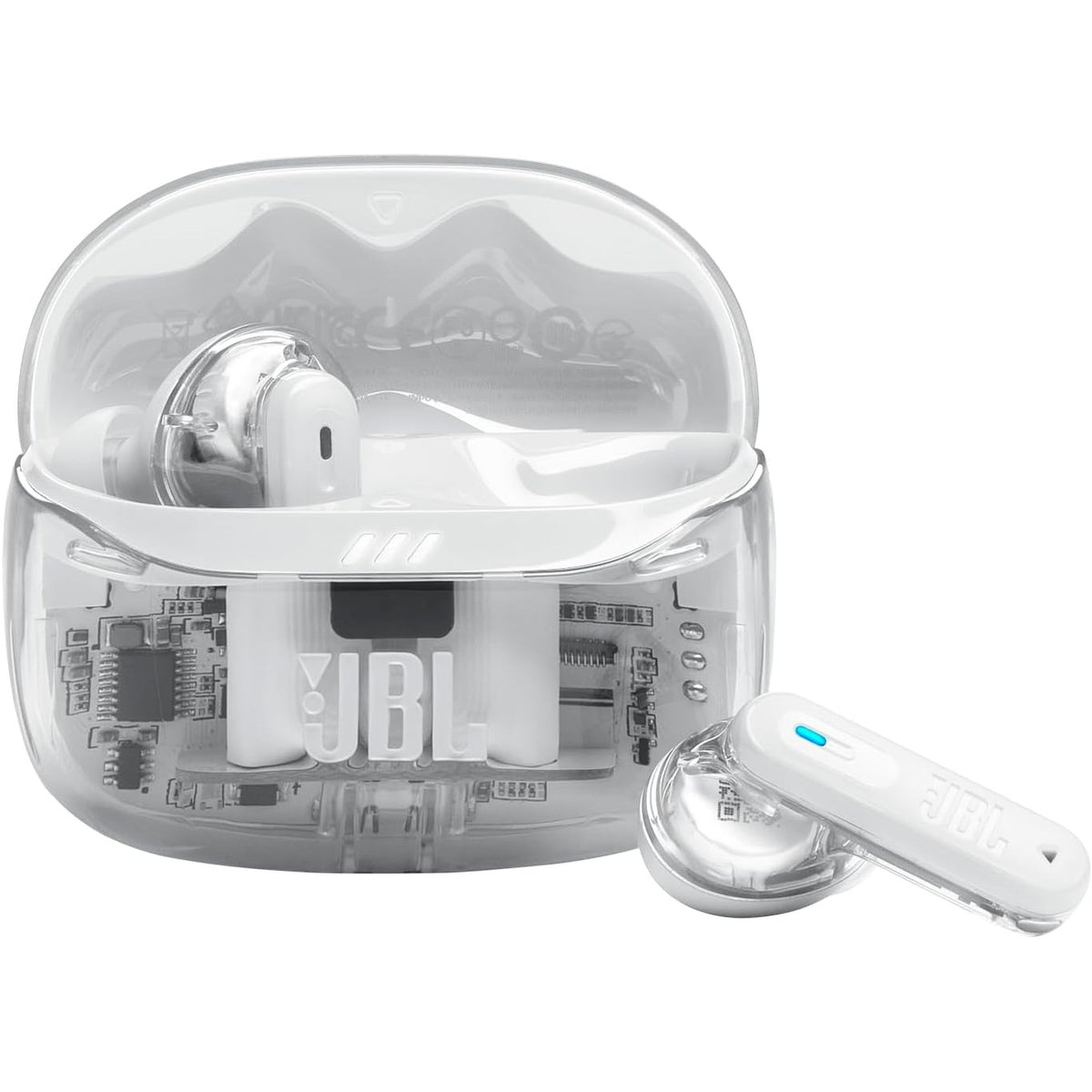 319409 - JBL Kufje TuneBeam Ghost 2, Bluetooth, anulim zhurmash, jetëgjatësi baterie 48 orë, IP54, lidhje me shumë pika, ngjyrë White Ghost