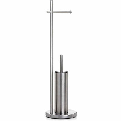135347 - TATAY Mbajtëse Letre Higjienike dhe Furçë Higjienike e Pavarur, Materiali: Çeliku Inox, Baza e Peshuar për Stabilitet, Pa Shpime, Dimensionet: 20.5 x 20.5 x 74.5 cm, Përdorim i Fortë dhe Elegant në Banjo