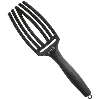 317870 - OLIVIA GARDEN - Furçë flokësh Fingerbrush Care Iconic - Mesatare - E zezë - Furçë për zbërthim me fije najloni