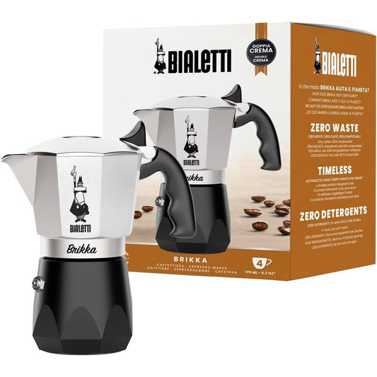 239490 - BIALETTI New Brikka, Makinë Kafeje Moka, 4 gota, Alumini, e Kuqe