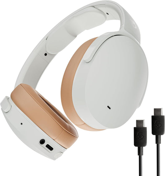 319446 - SKULLCANDY Kufje pa tel Hesh ANC mbi vesh me anulim zhurme, jetëgjatësi baterie 22 orë, mikrofon, të pajtueshme me pajisjet iPhone, Android dhe Bluetooth - të bardha
