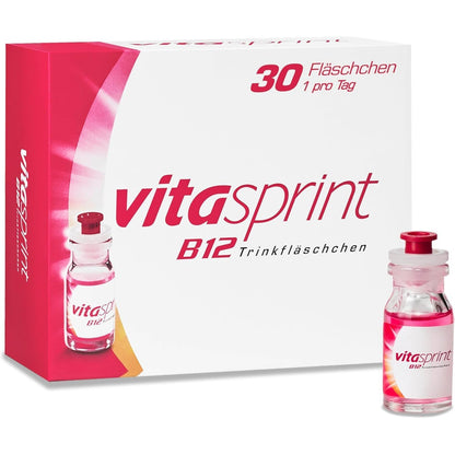 302850 - VITASPRINT Vitamina B12, shishet e pijshme, 30 copë, dozë e lartë e vitaminës B12 për energji mendore dhe fizike