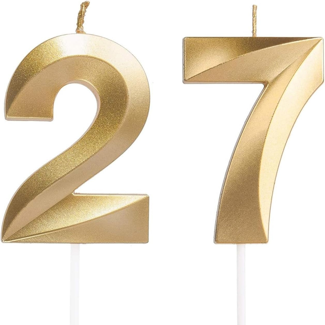 258378 - Qirinj ditëlindjeje numër 27/72, qiri në formë numri, dekorim torte 3D