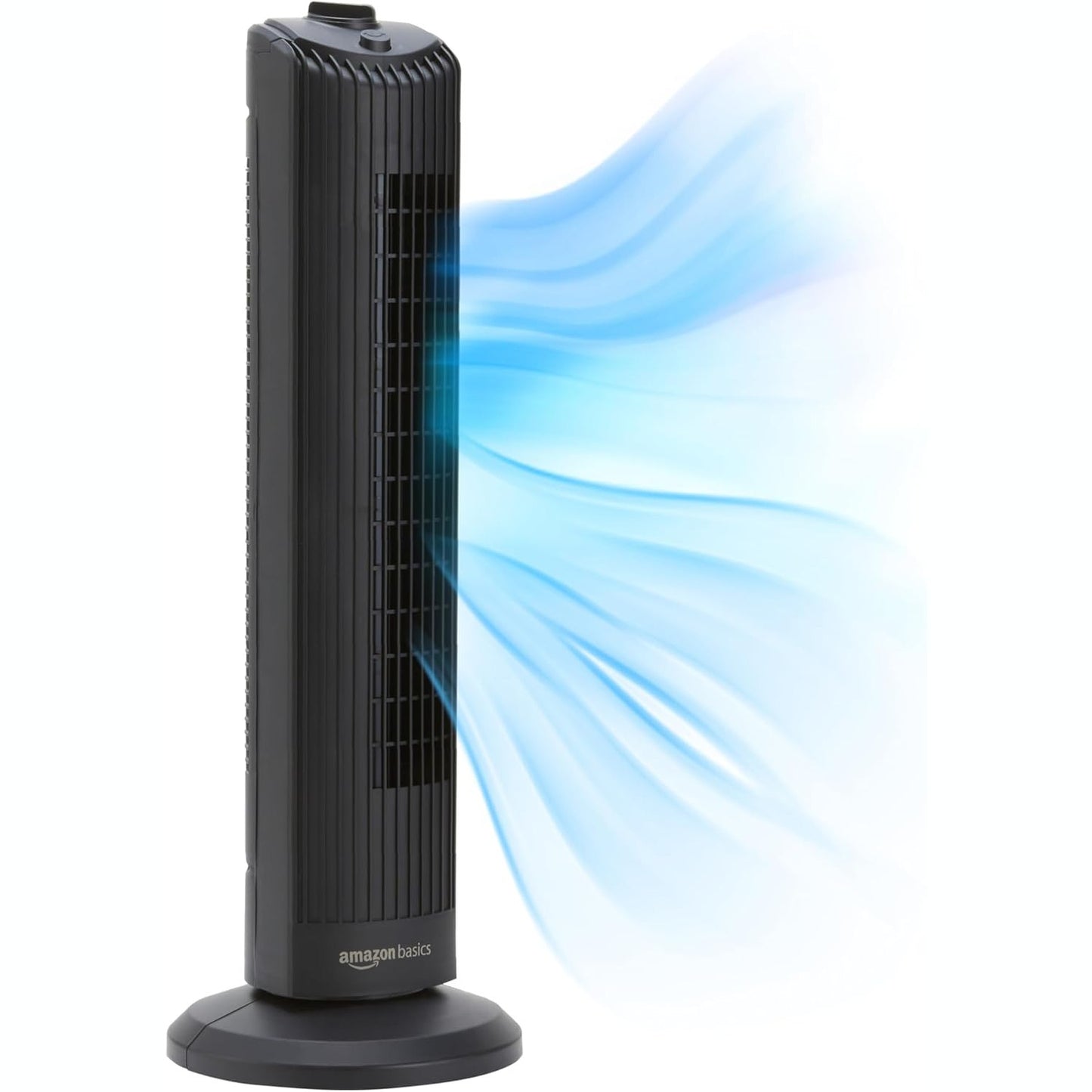288320 - AMAZON BASICS Ventilator Kullë Oksilatore 71 cm me Kënd 60 Gradë për Dhomë Gjumi, Dhomë Ndenjeje, Zyrë, 3 Shpejtësi, Kontroll Intuitiv Mekanik, E Zezë Mat, 35W, 71 cm x 24 cm x 24 cm