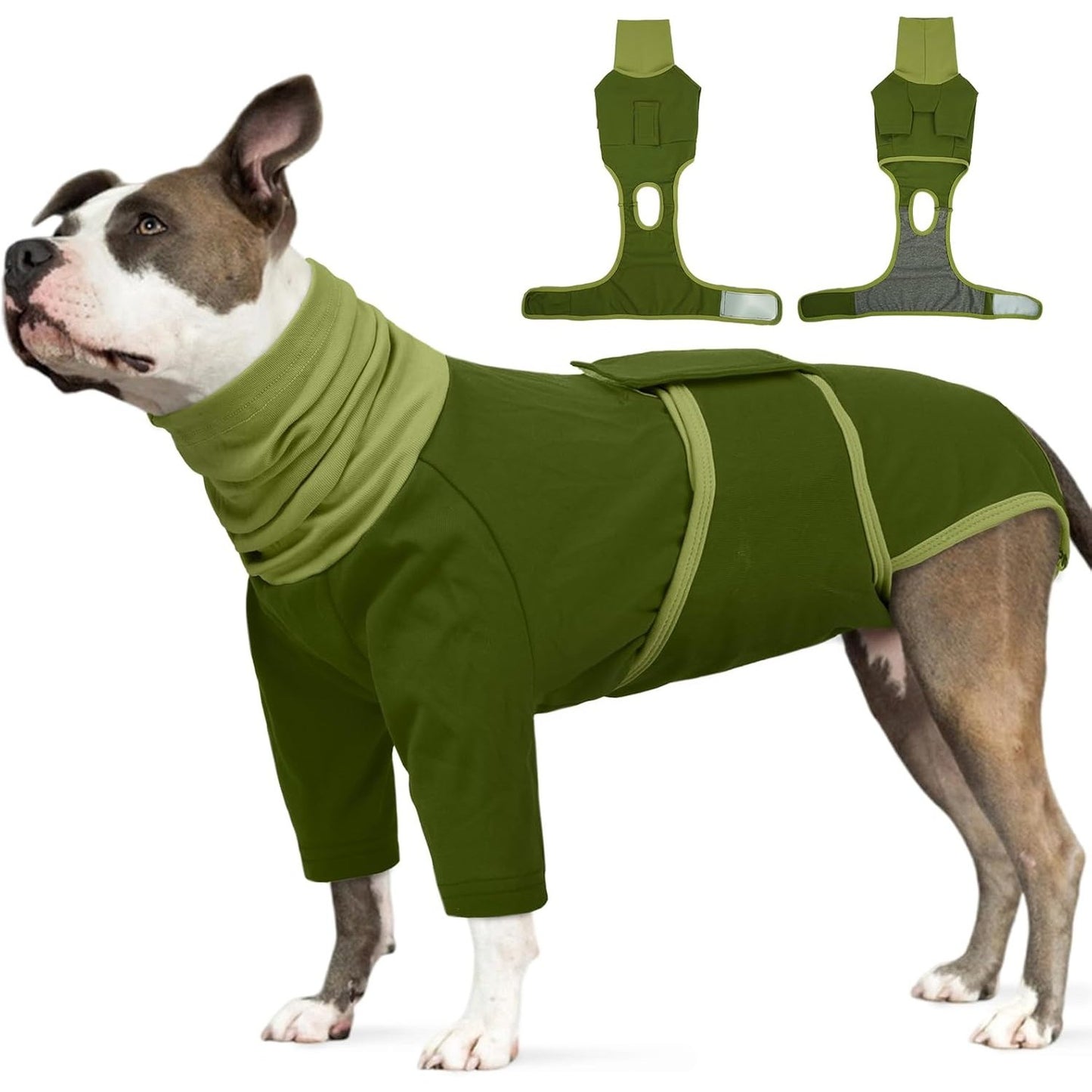 210207 - HJUMARAYAN Kostum Rimëkëmbje për Qen, Kostum Pas-Operacioni për Qenë Femra, Veshje Kirurgjikale me Qafë të Lartë për Këmbët e Përparme, Zëvendësues i Jakës së Elizabetës, Madhësi S, Ngjyra E Kuqe