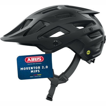 292177 - HELMETË ABUS MTB MOVENTOR 2.0 MIPS - Helmetë biçiklete me mbrojtje nga ndikimi për çiklizëm malor jashtë rrugës - Helmetë për të gjitha llojet e maleve për burra dhe gra - E zezë mat, L