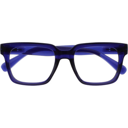 306794 - OPULIZE Syze Leximi me Filtër Drite Blu për Burra dhe Gra - Anti-reflektuese - Mbrojtje UV400 - Kornizë e madhe drejtkëndëshe - +1.00
