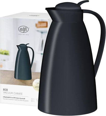 247714 - ALFI ECO 1.0l – Karafe e izoluar, E zezë, Futje qelqi të temperuar, Kapak me mbyllje rrotulluese, Derdhje me një dorë, Pa BPA
