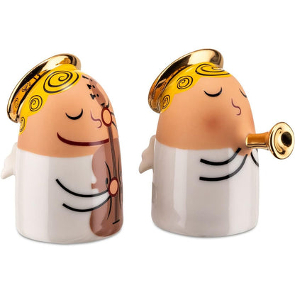 187483 - ALESSI AMGI26Set1 Set dy Figura Porcelani, Dekoruar me Dorë, me Shirit Engjëjsh