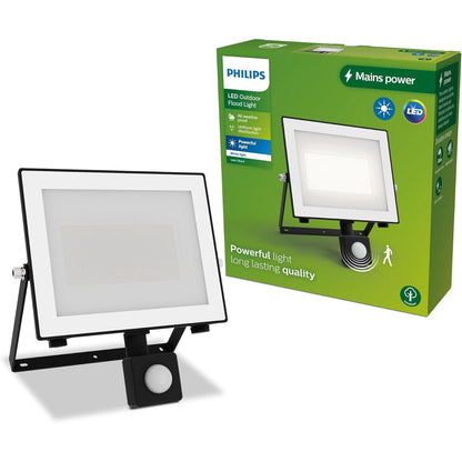 240407 - PHILIPS Dritë prozhektorësh për jashtë me sensor, 50 W, 3000 K, e zezë