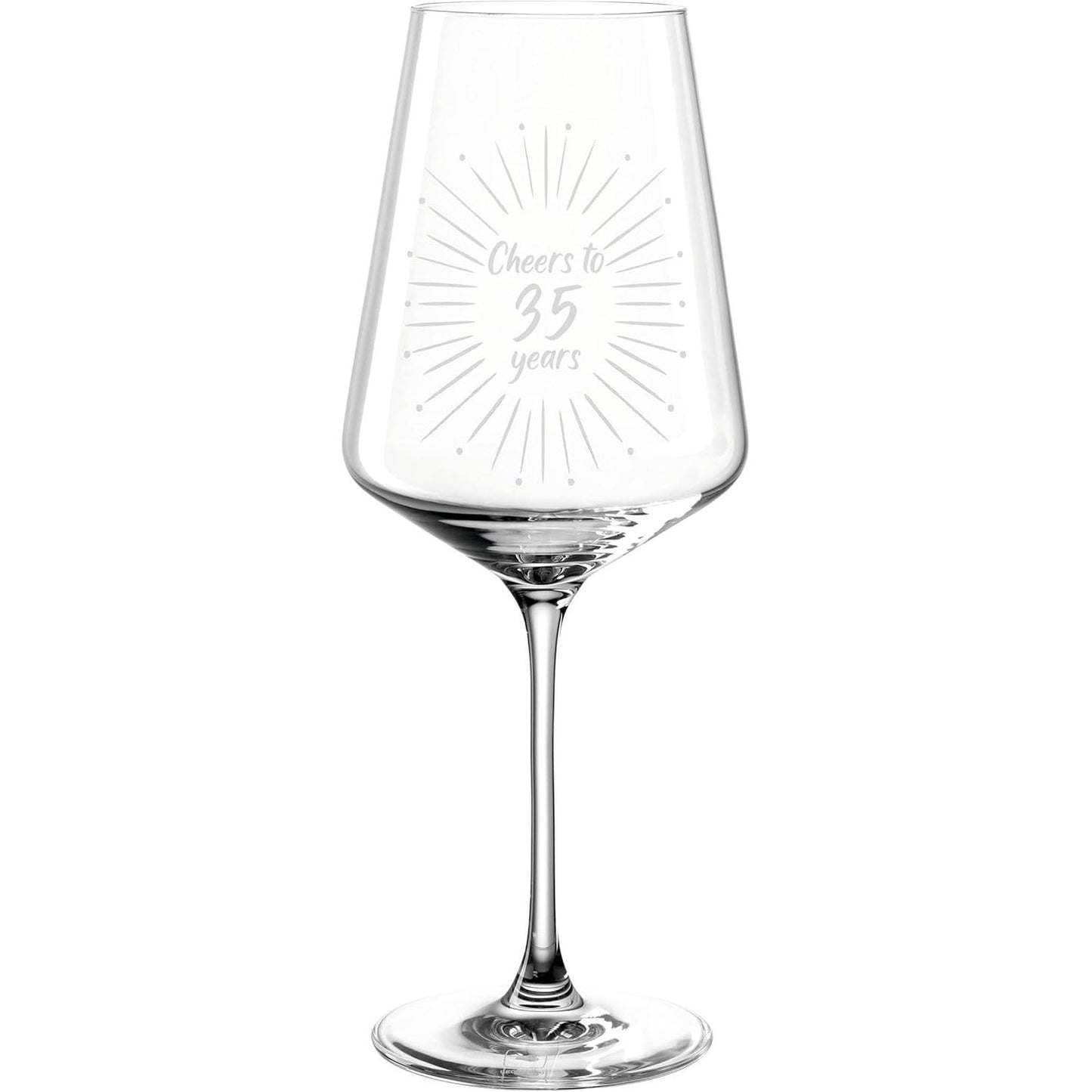 218641 - GOTË VERE LEONARDO PUCCINI 560ML ME GHDHENDJE "GËZUAR 35 VJET" - DHURATË PËR DITËLINDJEN E 35-TË