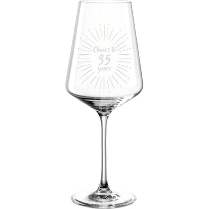 218641 - GOTË VERE LEONARDO PUCCINI 560ML ME GHDHENDJE "GËZUAR 35 VJET" - DHURATË PËR DITËLINDJEN E 35-TË