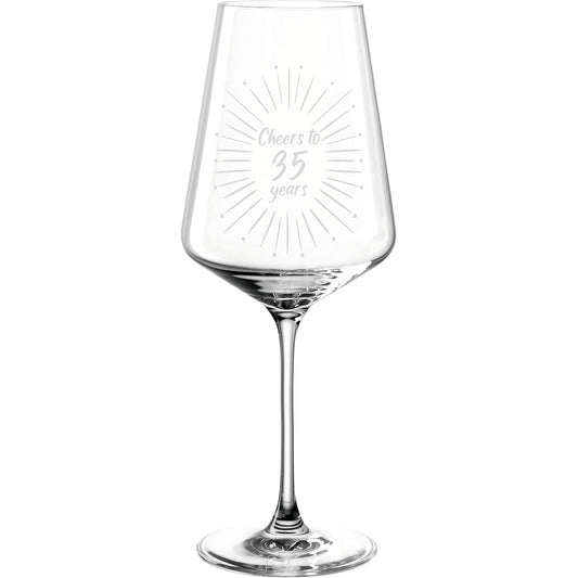 218641 - GOTË VERE LEONARDO PUCCINI 560ML ME GHDHENDJE "GËZUAR 35 VJET" - DHURATË PËR DITËLINDJEN E 35-TË