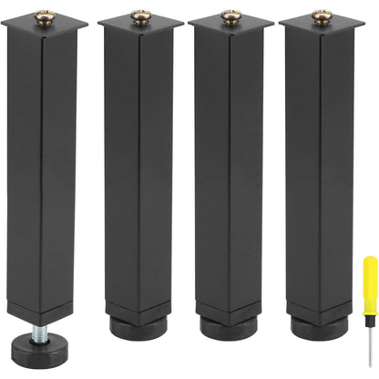 322706 - QWORK® Set me 4 këmbë të rregullueshme 20-22 cm për bazat e shtretërve - Çelik i fortë - Vida të përfshira