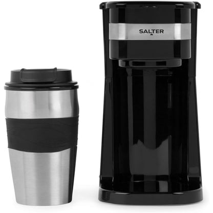 214198 - SALTER Makinë kafeje me një filxhan, përfshin një filxhan udhëtimi prej çeliku inox 420ml, përgatit kafe për 3-4 minuta