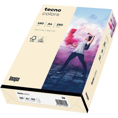 269309 - INAPA Letër Printeri me Ngjyrë Techno Colors, 160 g/m², A4, 250 Fletë, Kafe e Çelët