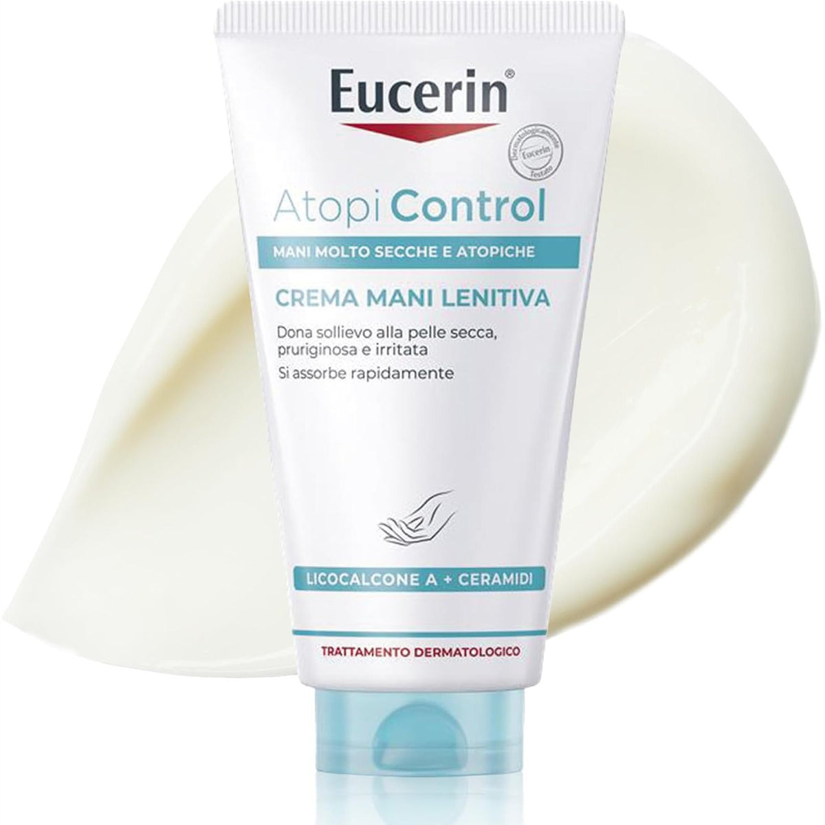 298593 - EUCERIN - Krem qetësues për duart Atopi Control 75 ml, për duar me dermatit atopik, formulë riparuese me ceramide për lëkurë të thatë dhe ekzematike