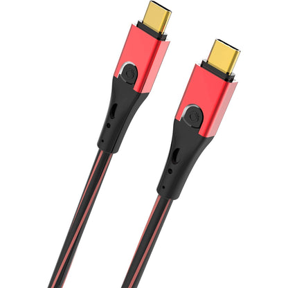 276117 - OEHLBACH USB-EVOLUTION CC - Kabllo USB 3.1 USB-C në 3.1 USB-C me cilësi të lartë, SPOFC, mbështjellës PVC, Kabllo karikimi dhe të dhënash, i zi/i kuq, 3m