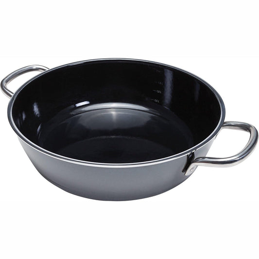 245119 - SILARGAN Tigan Profesional për Servirje dhe Zierje 28 cm, Tigan për Zierje, Tavë 4.1l, Qeramikë Funksionale, Kompatibël me Induksion, E Zezë