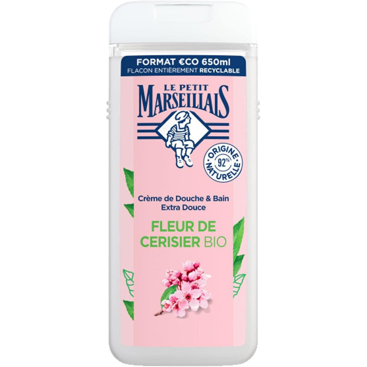 318865 - LE PETIT MARSEILLAIS Krem Dushi dhe Banje Ekstra i Butë me Lule Qershie Organike 650 ml