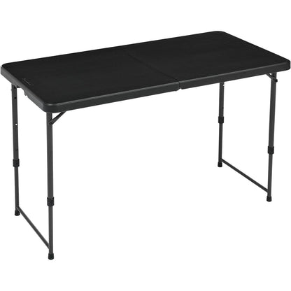 292862 - AMAZON BASICS Tavolinë e palosshme, Drejtkëndëshe, e rregullueshme në 4 drejtime, me lartësi 121.4 x 60.7 x 86.1 cm, e lëvizshme, e lehtë, për përdorim të brendshëm dhe të jashtëm, e zezë