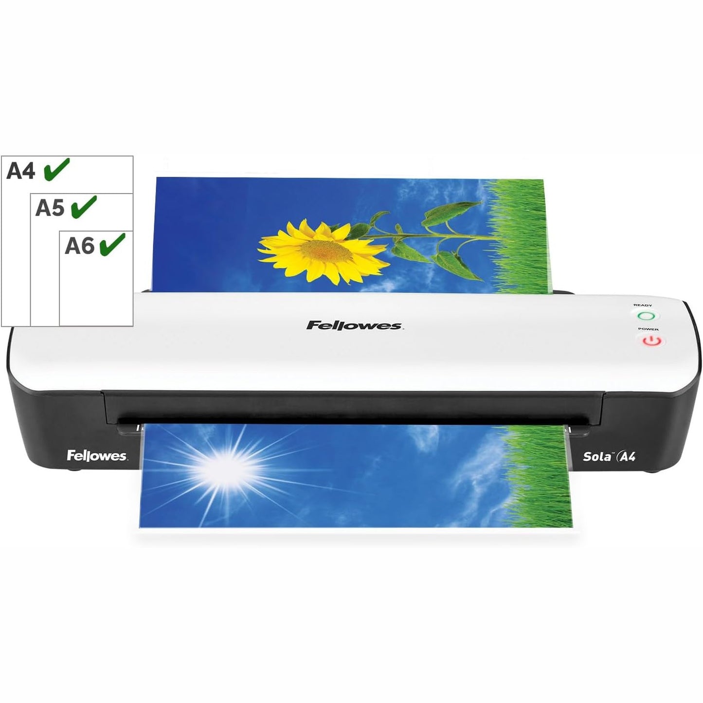 276557 - FELLOWES Laminator Sola A4, 125 Mikronë, Funksione Anti-Bllokim dhe Fikje Automatike, Kohë Ngrohjeje 4-Minutëshe, Për Qese 80-125 Mikronë, E Bardhë, 5745601