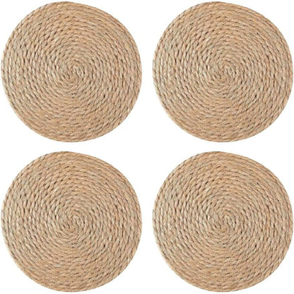 229786 - FSSTUD 4 copë mbulesa tavoline të rrumbullakëta prej xunkthi rustik, mbulesa tavoline boho, 18 cm