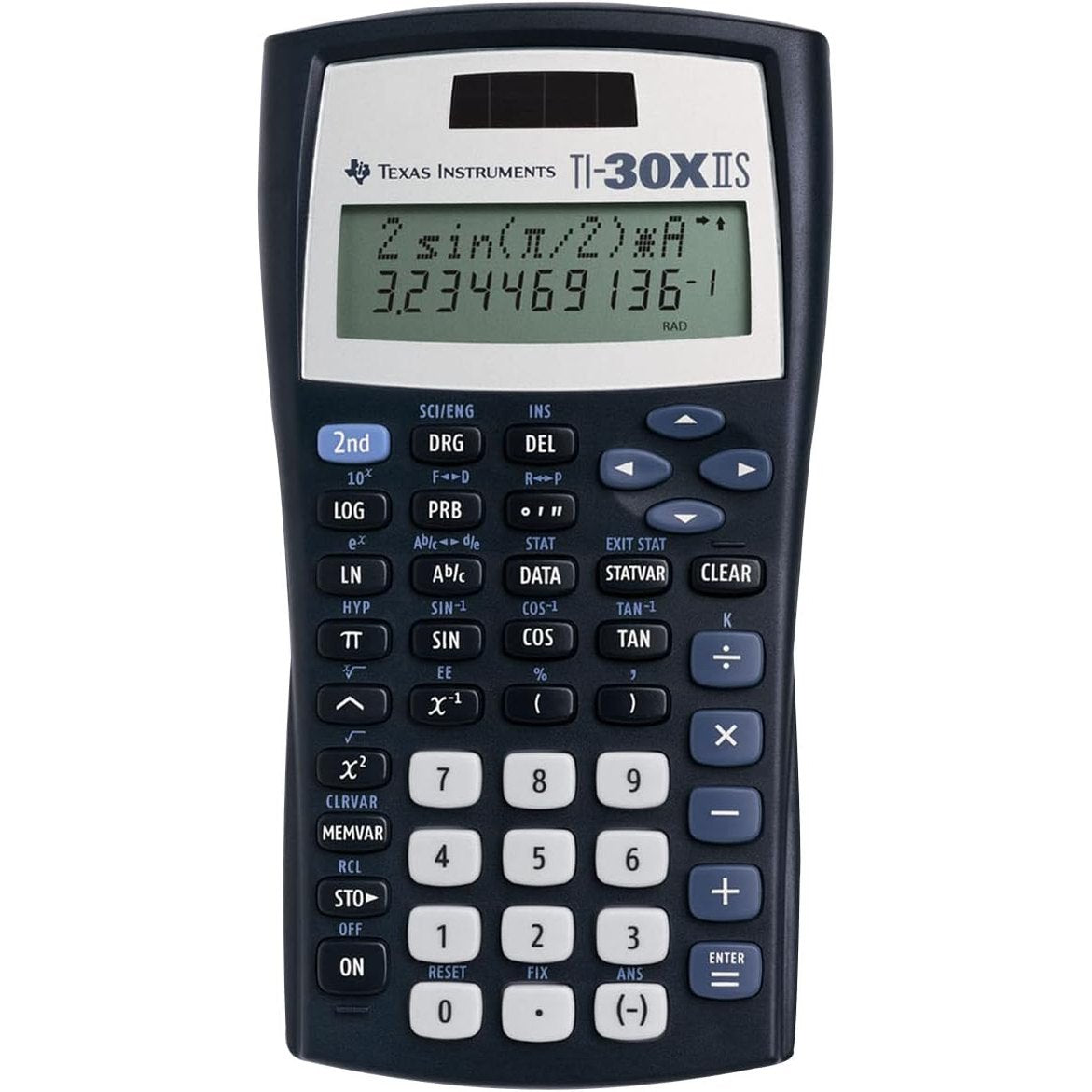 276661 - TEXAS INSTRUMENTS Kalkulator Shkollor TI-30 XIIS (me dy rreshta, me energji diellore dhe me bateri) Blu e errët