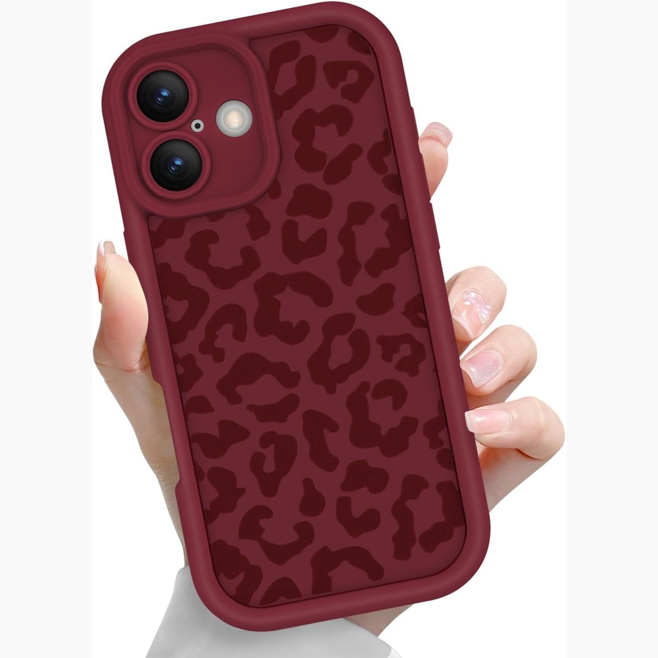 274019 - NEWSEEGO Mbrojtëse me Printim Leopardi për iPhone 17, mbulesë TPU e hollë dhe e butë, rezistente ndaj goditjeve, për iPhone 17 6.3 inç, e kuqe vere