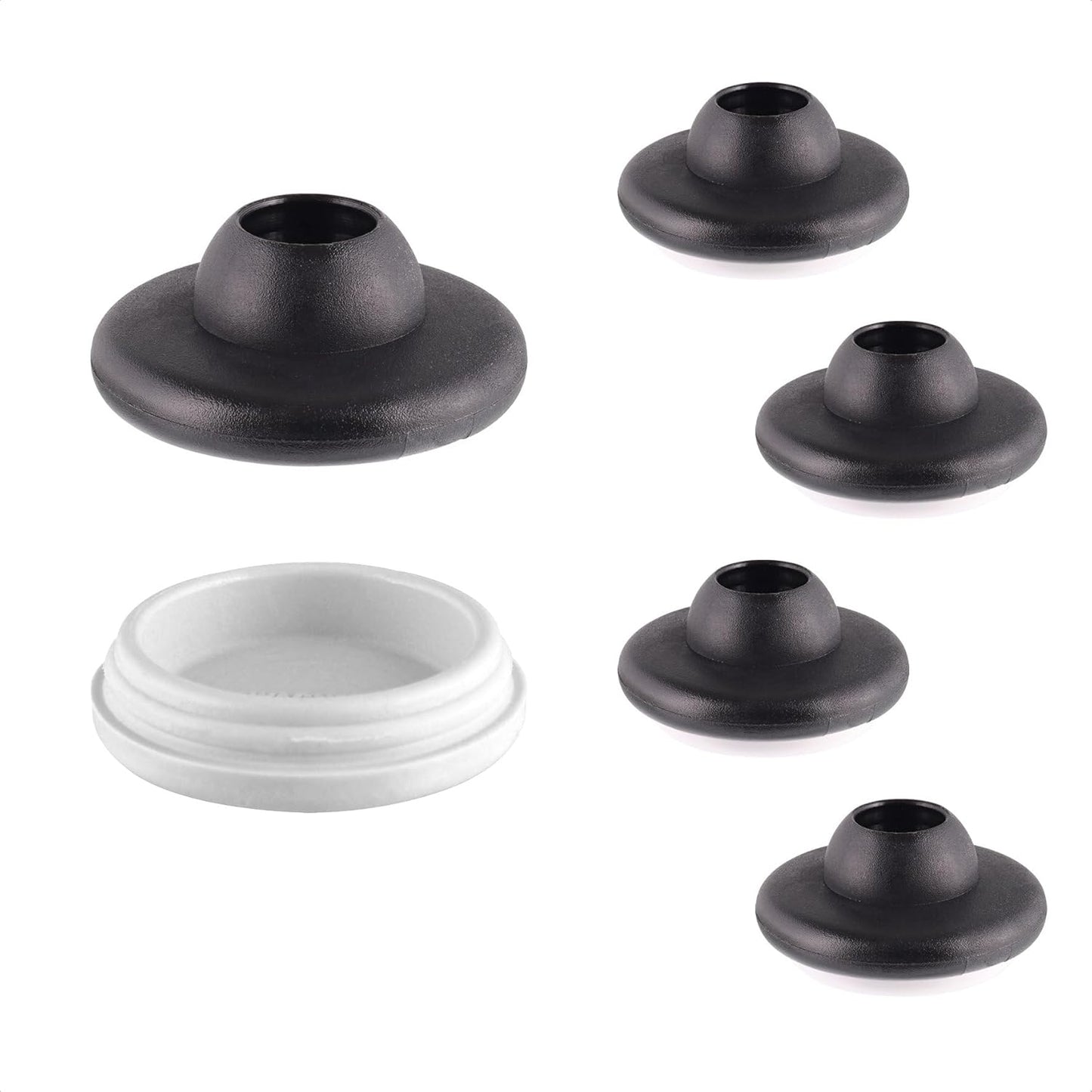 164141 - WAGNER QuickClick® Rrëshqitëse për Karrige dhe Mobilje, Set prej 4 Bazash + 4 Shtesave të Ndërrueshme, Plastikë HYPER - Ø 30 për Karriget Vitra DSR DAR DKR, Prodhuar në Gjermani, 16780100