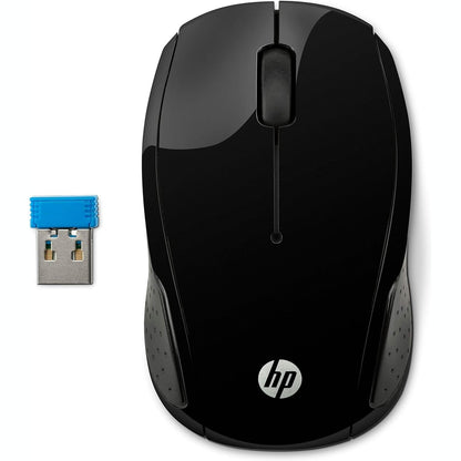 268650 - HP Maus pa tel 200 - 2.4 GHz, sensor 1000 dpi, ergonomik, jetëgjatësi baterie 12-mujore, përfshin bateritë AAA, e zezë