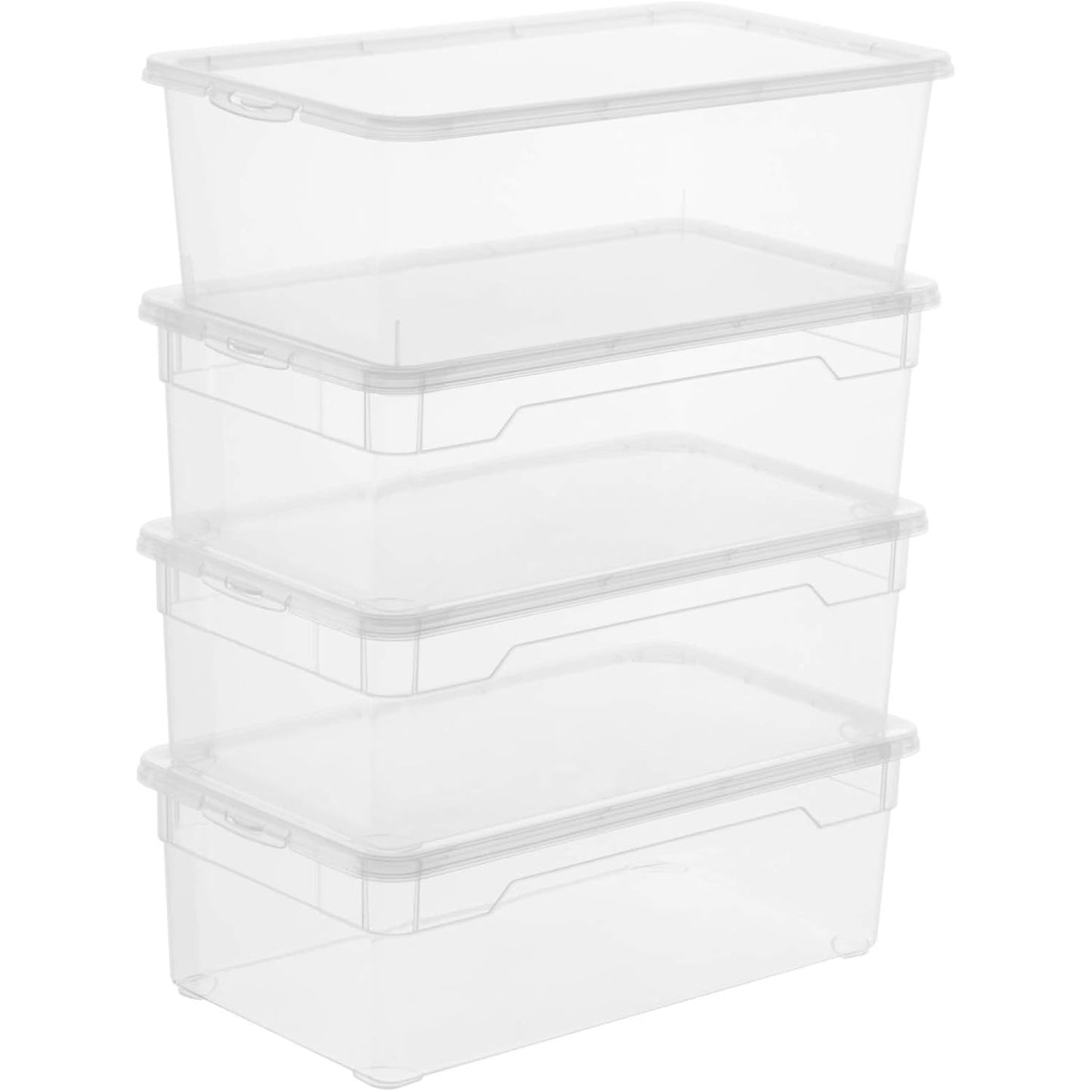 256957 - ROTHO - Set me 4 pjesë me kuti ruajtjeje 5L, plastikë pa BPA (PP), transparente, 4 x 5L (33.0 x 19.0 x 11.0 cm)