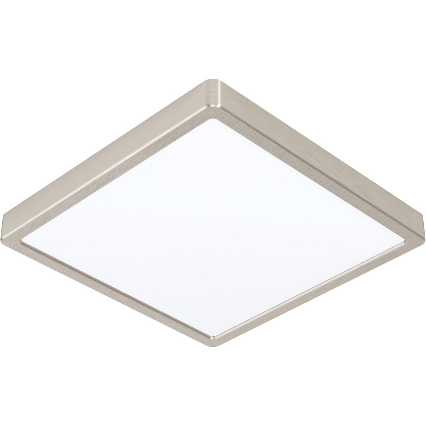 250997 - EGLO Llambë tavani LED Fueva 5, G x G 28.5 cm, llambë me 1 dritë e montuar në sipërfaqe e bërë nga çeliku dhe një sipërfaqe llambë plastike, llambë tavani në ngjyrë nikel mat, e bardhë