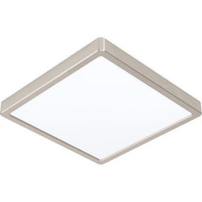 250997 - EGLO Llambë tavani LED Fueva 5, G x G 28.5 cm, llambë me 1 dritë e montuar në sipërfaqe e bërë nga çeliku dhe një sipërfaqe llambë plastike, llambë tavani në ngjyrë nikel mat, e bardhë