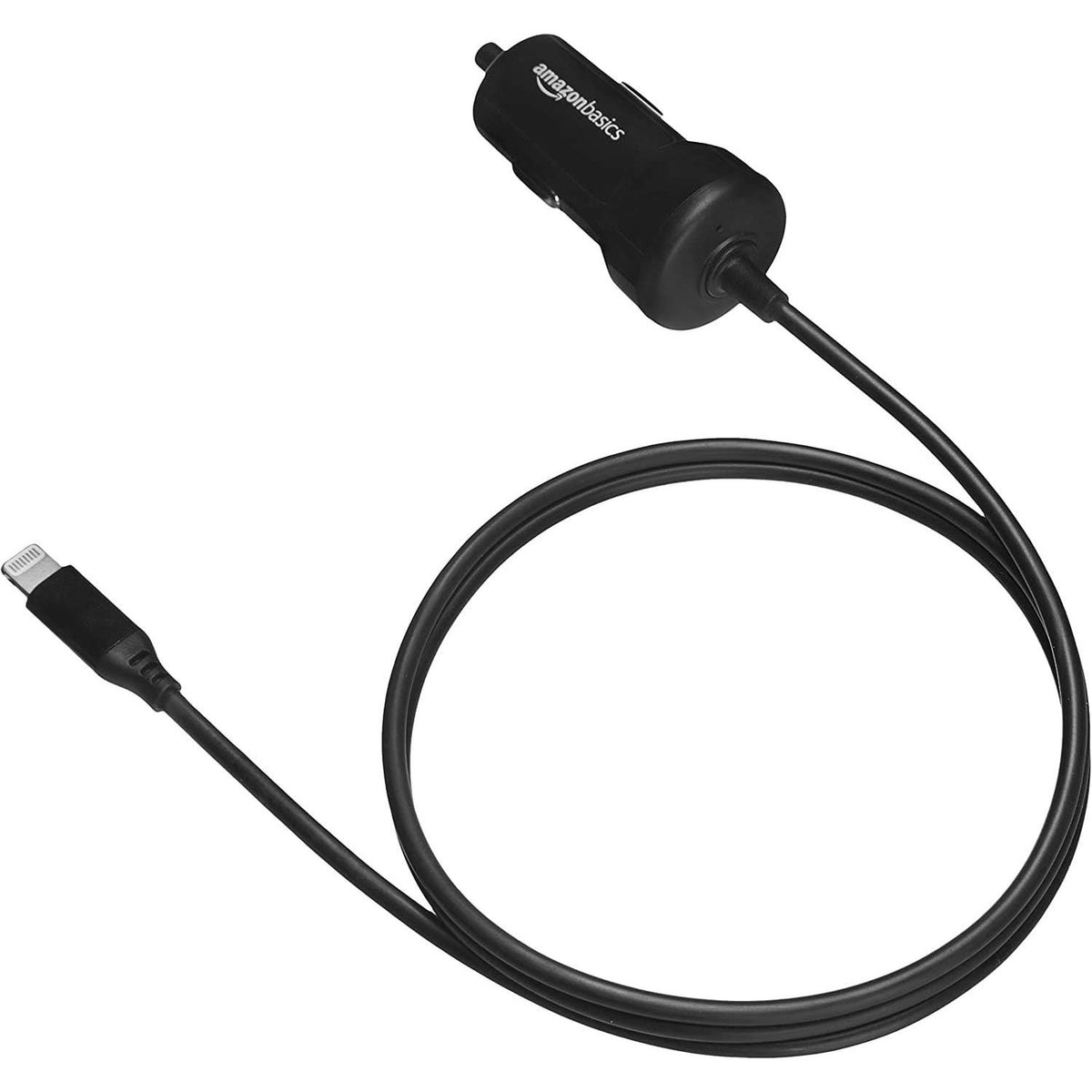 305473 - AMAZON BASICS Karikues Makine 12W (5V, 2.4A) me Kabllo Lightning 3 ft për iPhone dhe Pajisje Apple, i Zi