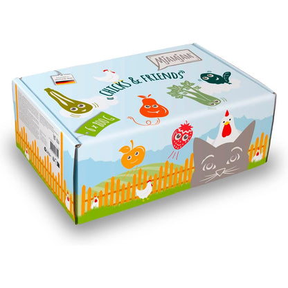250885 - MjAMjAM Ushqim i lagësht premium për mace, Kutia Chicks & Friends, pako me 6 copë 6 x 800g, pa drithëra