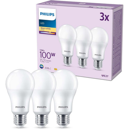 215291 - PHILIPS Pako me 3 llamba LED E27, 100W, e bardhë e ngrohtë