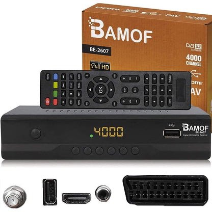 295992 - MARRËS SATELITOR DIXHITAL HD-LINE BAMOF BE-2607, HDTV, DVB-S/S2, HDMI, SCART, 2X USB 2.0, Full HD 1080p, i paraprogramuar për Astra Hotbird Türksat, Klasa e energjisë A+++