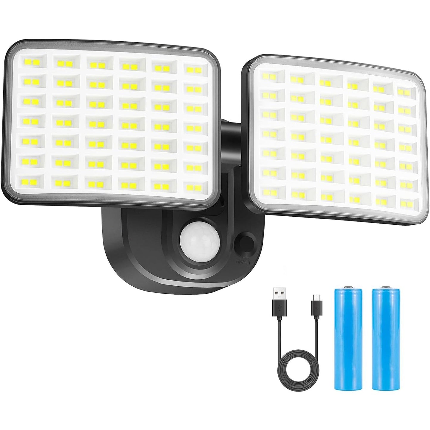 183328 - YTKIH Bateri e Rikarikueshme me Sensor Lëvizjeje për Ambiente të Jashtme, 1000LM dhe 2500LM, Kohëzgjatje e Baterisë 1-3 Muaj, Llambë USB për Garazh, Kopsht, Dyer të Përparme