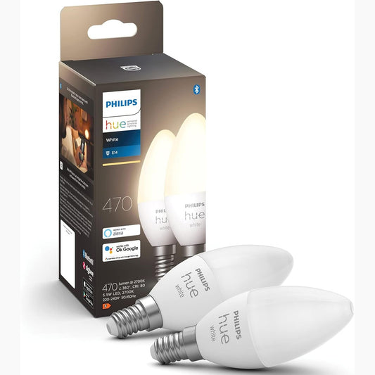213879 - PHILIPS Llampa LED E14 në formë qiriri, pako me 1 (470 lm), llamba LED të errësueshme për sistemin Hue