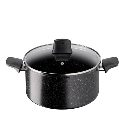 183375 - TEFAL Stone Strength Tigan Jo-ngjitës nga Alumini i Përforcuar me Grimca Titaniumi, e Pajtueshëm me Induksion, 24 cm