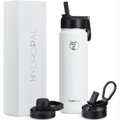 257556 - HydroPal Shishe uji prej çeliku inox - 500/750ml/1L/1.2L/1.9L, Pa BPA, e izoluar me pipëz dhe 2 kapakë