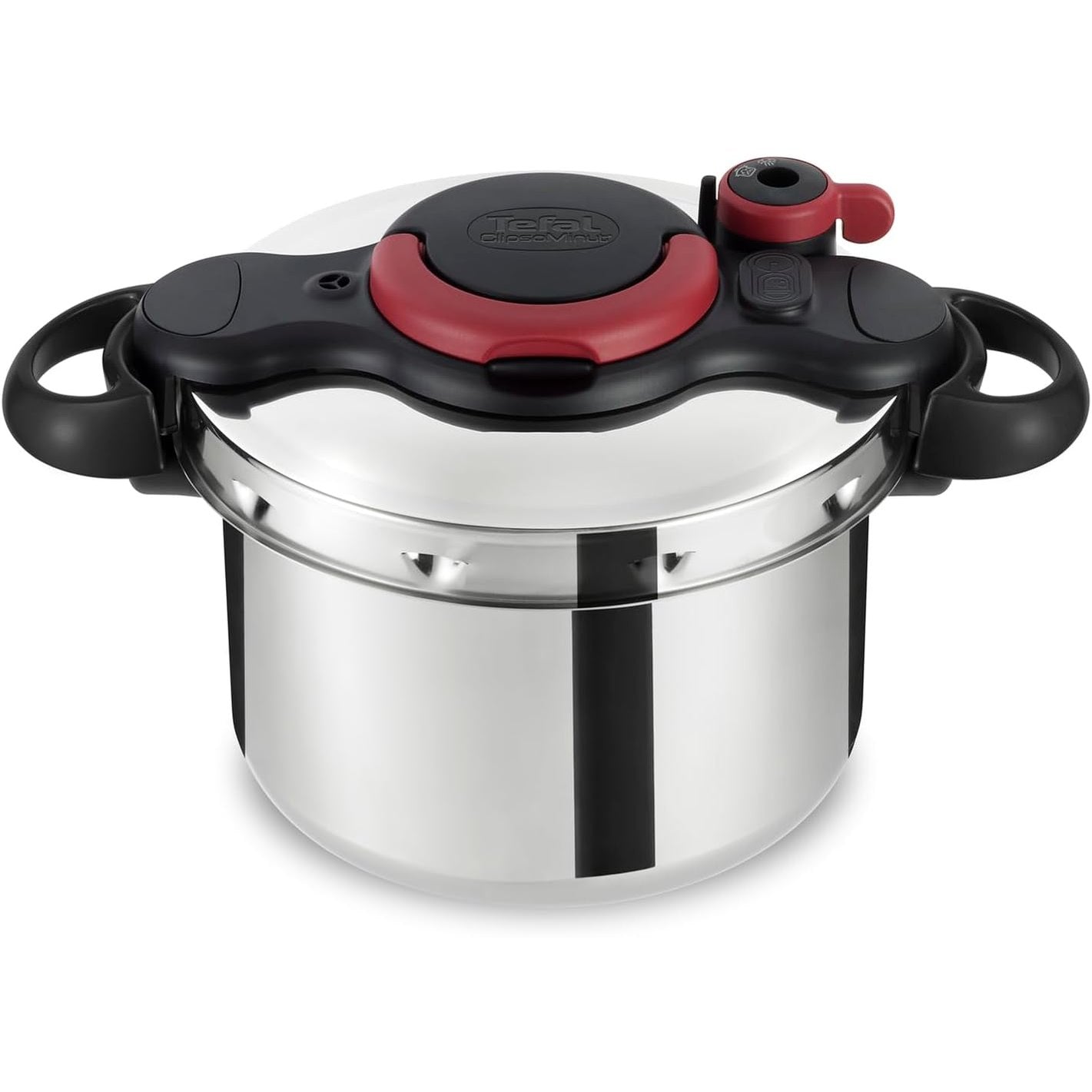 250060 - TEFAL Tenxhere me Presion Clipso Minut Easy 6L, Çelik Inoks, Modalitete Gatimi me Presion të Lartë dhe të Ulët, 5 Sisteme Sigurie, Kyçje e Lehtë me një Dorë, Shportë e Integruar me Avull