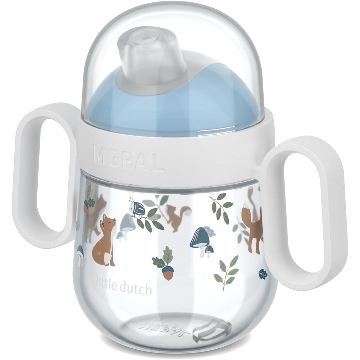 257755 - MEPAL Gotë Stërvitjeje Kundër Pikave Mio Little Dutch, 200 ml, Kundër Rrjedhjeve, Kapak transparent, Doreza të lehta, Forest Friends
