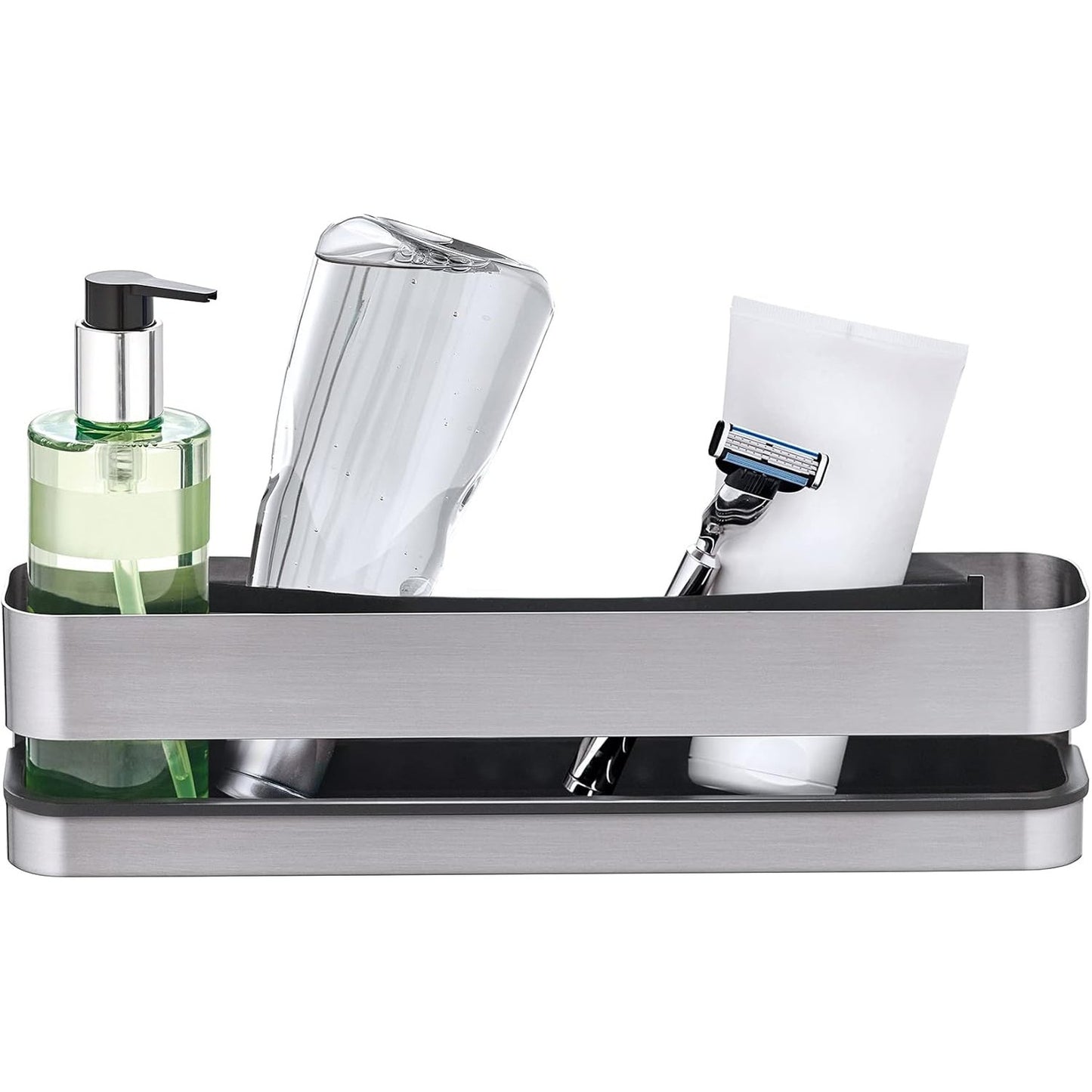 213112 - BLOMUS Shportë dushi e bërë nga çelik inox i lëmuar, futje plastike për pastrim të lehtë, (L / G / Th: 8.5 x 34 x 8 cm)