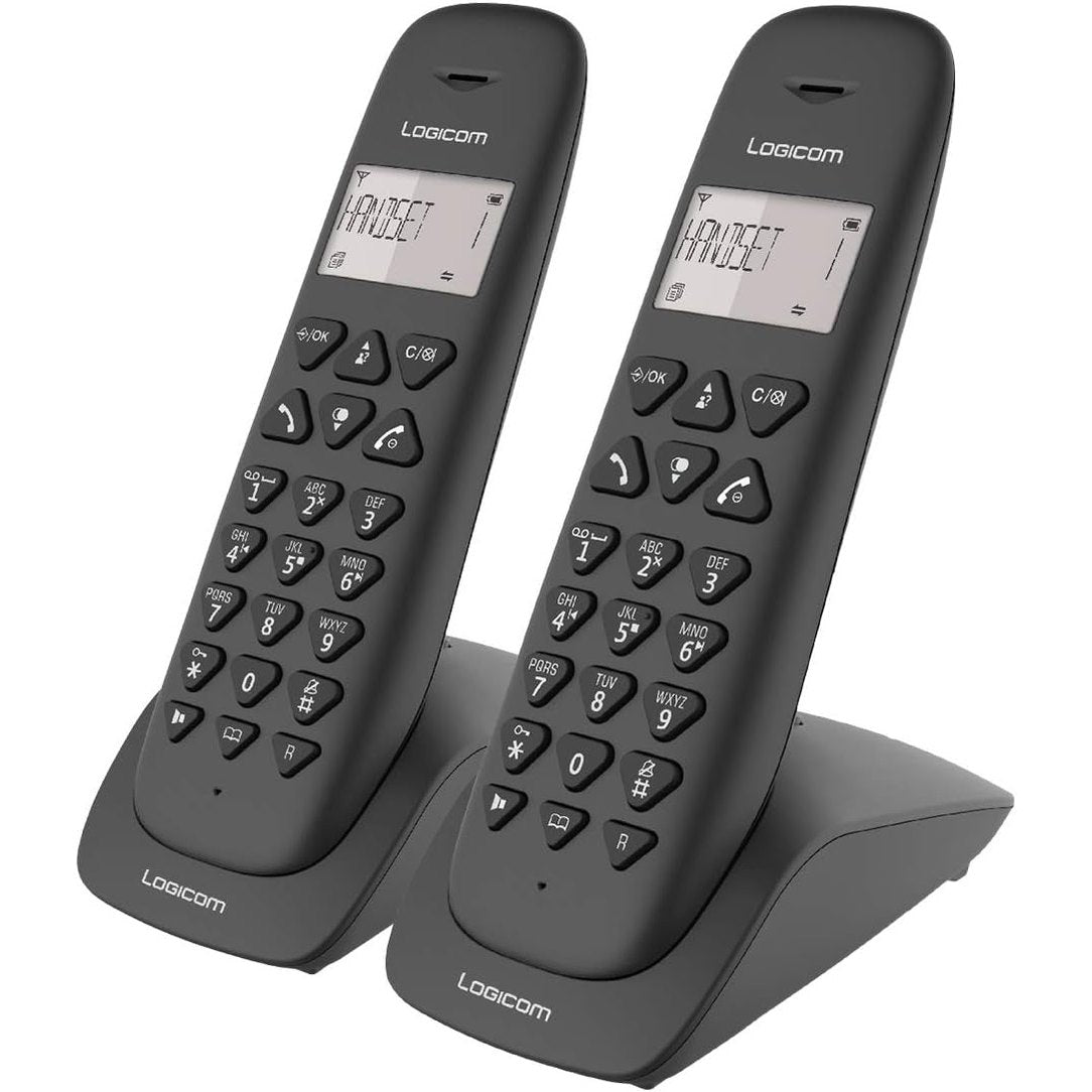 268268 - LOGICOM Telefon VEGA 255T Duo, me sekretari telefonike, i zi, 2 receptorë
